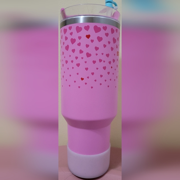 Stanley Pink Heart Quencher H2.0 40oz 2024 Valentine's Day Target Tumbler - Picture 2 of 8